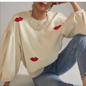 Clare V lips sweatshirt